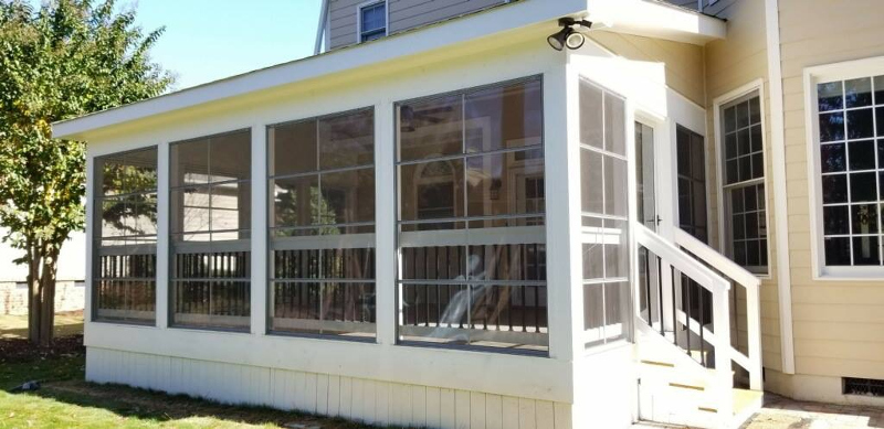 Vinyl Porch Windows in Chapel Hill, North Carolina